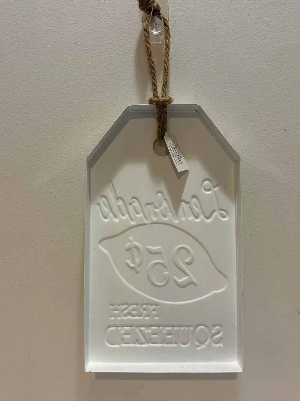 NWT Hanna’s Handiworks, LLC Metal Home Decor Lemonade Wall Tag